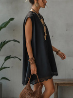 Robe d'été pour femmes, mode décontractée, prix raisonnable, en mousseline, lavable, personnalisable, mini-robe à fleurs