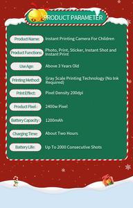 מתנה יום הולדת עמיד לחג המולד מתנות הדפסה מיידית מצלמה סלפי ילדים דיגיטלית מצלמה סלפי מדפסת מיידית - Product Image 6