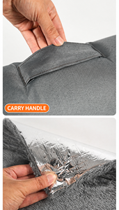 Nichoir extérieur surélevé pour chien, imperméable, en tissu Oxford, avec porte, toutes saisons, gris - Product Image 3