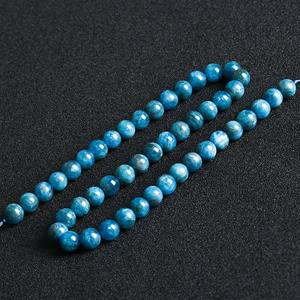 Perles d'<span class=keywords><strong>apatite</strong></span> <span class=keywords><strong>bleue</strong></span> en pierre naturelle pour la fabrication de bijoux, bracelet, collier, accessoires, 15 pouces - Product Image 3