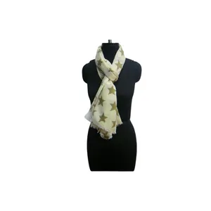 Wholesale suppliers Buy Latest Viscose Girls Scarves Custom Star Design Printed Viscose Scarf Buy at Wholesale Price