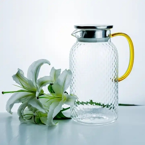 Pichets filtre à eau personnalisés en usine bouteilles <span class=keywords><strong>carafe</strong></span> pichets en verre avec couvercle - Product Image 3