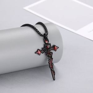 Collar con Colgante Uzi de Diseño Personalizado, Moderno, Chapado en Oro de 18K, Cadena de Acero Inoxidable, Estilo Hip <span class=keywords><strong>Hop</strong></span> Punk para Hombre, para Fiestas - Product Image 3