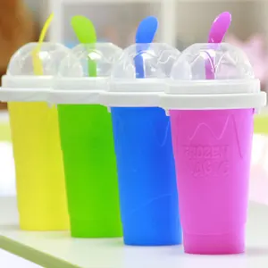 Taza exprimidora de grado alimenticio, máquina de helado de batido, casera para niños y hogar, silicona portátil de doble capa