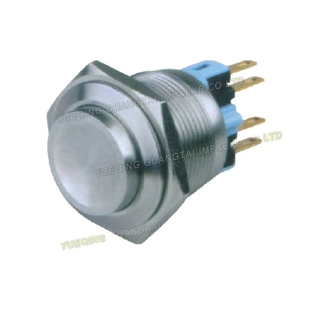 Yüksek kalite TYJ22-221 22mm pcb dayanağı bi-renk ledli basmalı düğme anahtarı