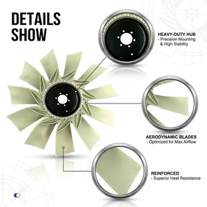 Conjunto de Ventilador de Motor CAT C11 C13 C15 C16 de 11 Aspas 47354400314 3599055C1 FLT4400314 003256-30 85138169 Aspas de Ventilador Universales para Camiones - Product Image 1