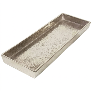 Plateau rectangulaire en aluminium à parois droites, finition brossée profonde, pour cuisine et restaurant - Product Image 1