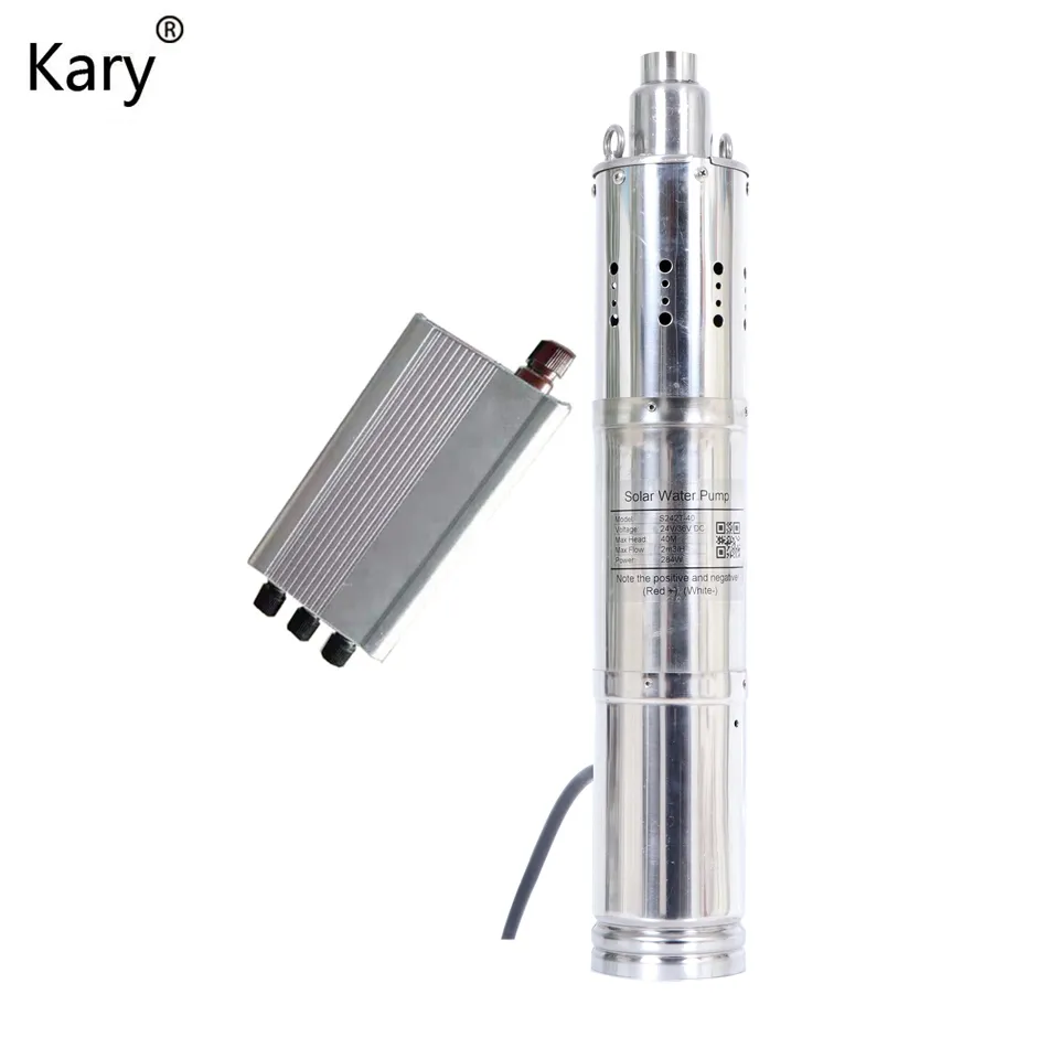 Kary-sistema de riego de 24V, bomba de agua alimentada por energía solar con controlador externo, 3FLD2-40-24-304, 40m, 2000l/h
