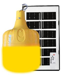 Ampoule LED 120W rechargeable par énergie solaire USB, lampe de secours DC5V-6V ABS+PP, panneau solaire 6W, batterie 4*1200mA avec télécommande, diamètre 118mm - Product Image 3