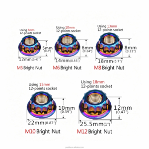 Tuercas de Rueda para Motocicleta Personalizadas de Titanio, Zinc, Hierro y Latón de Alta Resistencia GR5 OEM M5-<span class=keywords><strong>M12</strong></span>, con Brida Hexagonal de 12 Puntas, para Ducati Retrofit - Product Image 3