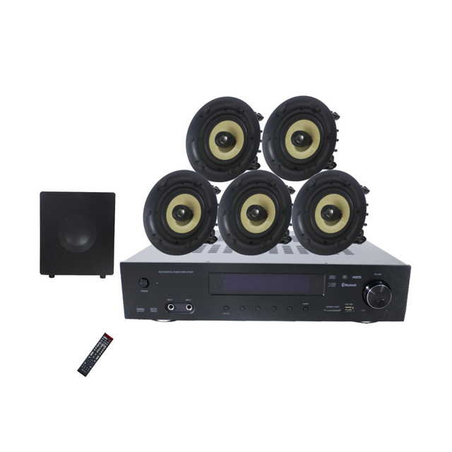 5.1 Channel Home Theater Sound System With Digital Audio Video Amplifier/Ceiling Speakers/10 Inch Subwoofer