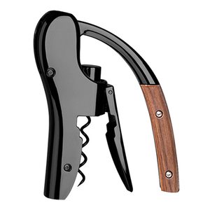<span class=keywords><strong>Tire</strong></span>-<span class=keywords><strong>bouchon</strong></span> manuel <span class=keywords><strong>vertical</strong></span> moderne en alliage avec poignée en bois, décapsuleur 2-en-1 avec coupe-capsule, coffret cadeau personnalisé - Product Image 4