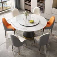 Ensemble Table et Chaises de Cuisine et Salle à Manger Personnalisable, Meubles de Salle à Manger Rotatifs, Ensemble Table à Manger en Dalle Frittée