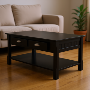 Tavolino da Caffè con Cassetti e Ripiano in Legno, Arredamento Tradizionale Moderno per Soggiorno - Product Image 2