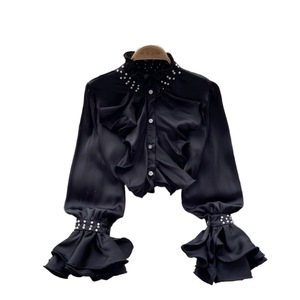 Vintage Style Shirt for Women's Slimming Temperament Shirt Senior Sense Age Reduction Hundred studded <strong>Beaded</strong> <strong>Top</strong> - Product Image 5