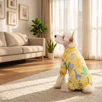 Sevimli Desenli Köpek İyileşme Tulumu Ameliyat Sonrası Yalama Önleyici Şık Evcil Hayvan Tulumu Yumuşak Pamuklu Koni Alternatifi Yıkanabilir Özel Toptan