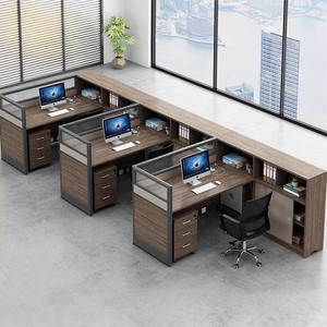 Estación de Trabajo Moderna en Cubículos, Conjunto de Escritorios para Personal de 2, 4, 6 y 8 Personas con Pantalla para Filiales Bancarias, Centros de Llamadas y Oficinas Municipales - Product Image 3