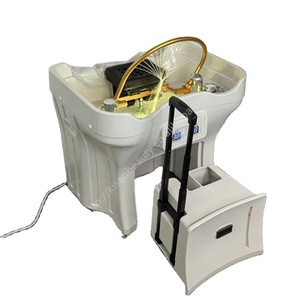 KISEN Dernier modèle mobile standard de bac à shampoing portable avec système de circulation d'eau et vapeur, mobilier de salon, cuve à shampoing avec réservoir à tige télescopique - Product Image 2