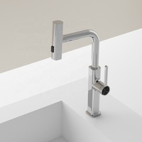 Robinet de cuisine design moderne, mitigeur sanitaire 3 voies avec filtre à eau, en laiton, extractible et cascade, avec cartouche céramique