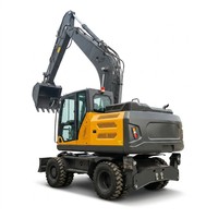 Mini-excavatrice sur roues JH9075 de 7,5 tonnes, diesel, 4x4, hydraulique, avec lame de bulldozer, certifiée CE, excavatrice chinoise à vendre