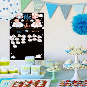 Set di 37 Carte per Gioco Rivelazione Sesso Neonato, Bianco e Nero, 16.5x22.8 Pollici, per Feste Baby Shower e Compleanni in Europa - Product Image 2