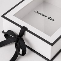 Boîte cadeau pliable magnétique personnalisée, recyclable, faite à la main, vide, blanche, avec fenêtre en PVC, vente en gros, OEM, ODM