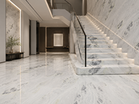Dalles de marbre blanc bleu clair pour vanités de salle de bain sur mesure, plans de travail d'îlots de cuisine, revêtements de sol d'hôtels, buffets et baignoires autoportantes