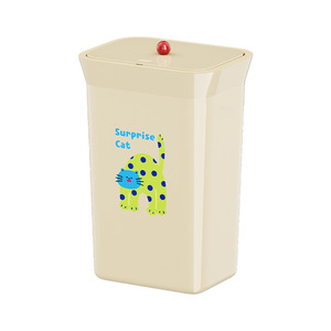 Poubelle pour chat Surprise Cat 12L, rectangulaire, avec couvercle à ouverture par pression, pour usage intérieur - Product Image 1