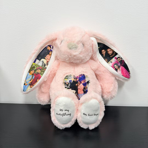 Coniglio di Peluche Personalizzato con Foto, Coniglio Imbottito Personalizzato con Immagini di Famiglia per un Regalo Unico di San Valentino - Product Image 2
