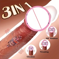 Dildo féminin en silicone double couche télescopique vibrant chauffant réaliste, dispositif de masturbation, jouet sexuel pour adultes