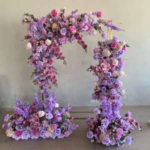 Flores Artificiales de Orquídea Rosa <span class=keywords><strong>Blanca</strong></span>, Triángulos Colgantes de Flores de Seda, Camino de Mesa para Arco de Boda, Centro de Mesa - Product Image 4