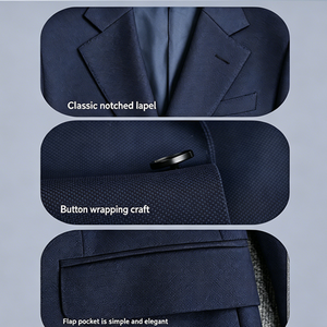 Completo da <span class=keywords><strong>Uomo</strong></span> di Lusso in Lana, <span class=keywords><strong>Taglie</strong></span> <span class=keywords><strong>Forti</strong></span>, Monopetto, Slim Fit, con Pantaloni, per Cerimonie, Ufficio e Occasioni Formali - Product Image 4