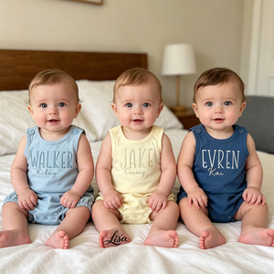 ชุดเด็กแรกเกิดฤดูร้อน ชุดรอมเปอร์เด็กแบบสวม ปักลาย ผ้าฝ้ายนุ่ม 100% ชุดเด็กวัยหัดเดิน เสื้อผ้าฤดูร้อน - Product Image 1