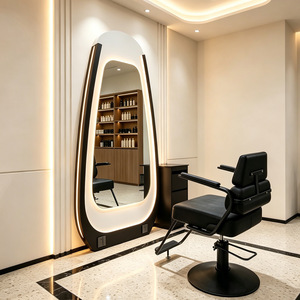Miroir de maquillage LED moderne sur pied, miroir de beauté éclairé pour salon de coiffure et studio - Product Image 1