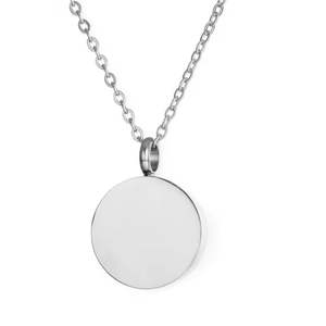 Pendentif médaillon rond en acier inoxydable le plus vendu, lisse, pour cheveux ou parfum, collier commémoratif - Product Image 3