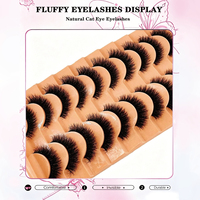 Faux cils en vison synthétique 5D, 18 mm, 10 paires, faits main, effet naturel, design tendance