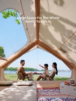 Tente Gonflable Imperméable Quatre Saisons en Tissu Oxford avec Pompe à Air Portable et Fenêtre de Toit pour 3-4 Personnes en Extérieur