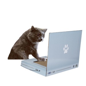 Griffoir pour chat en forme d'ordinateur, taille moyenne, en carton ondulé durable, jouet pour chat avec jouet souris - Product Image 3