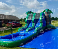 Château gonflable extérieur personnalisé, trampoline, parc à thème pour la location, combo château gonflable, château de saut, toboggan aquatique et sec