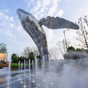 Tùy chỉnh ngoài trời rỗng thép không gỉ Cá voi điêu khắc động vật lớn tượng để bán - Product Image 4
