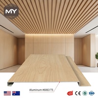 Revestimiento de Techo Perforado de Aleación de Aluminio de Primera Calidad Color Madera, Anticorrosión, Ignífugo, Diseño Ventilado, Tamaño Personalizado para Exteriores de Hoteles