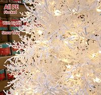 Nouvel arbre de Noël blanc floqué pré-éclairé tendance, branches en PE, lumières LED blanc chaud, arbre de Noël artificiel pour la décoration des fêtes