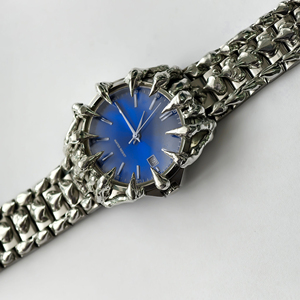 Conçu sur mesure Albâtre <span class=keywords><strong>Quartz</strong></span> Montre Hommes Unique Griffe Japonais MIYOTA Mouvement Spike Acier Inoxydable Cadran Goth Montres Pendentif - Product Image 4
