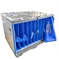 Boîte de palette en plastique pliable réutilisable et retournable avec cloisons de séparation pour le chargement