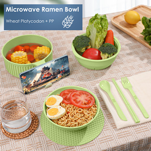 Utensilios de Cocina, Recipientes Biodegradables para Alimentos, Tazones de Plástico, Juego de Tazones de Paja de Trigo, Aptos para Microondas, Tazón para Ramen - Product Image 3