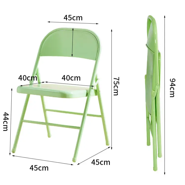 Chaise pliante en acier de haute qualité en métal coloré pliable pour les événements fête de mariage bureau à domicile camping extérieur jardin plage