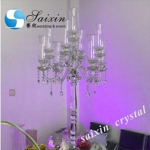 ZT-308 decorazione della tavola di nozze all'ingrosso alti portacandele di cristallo lanterne barattoli di candela eleganti centrotavola - Product Image 2