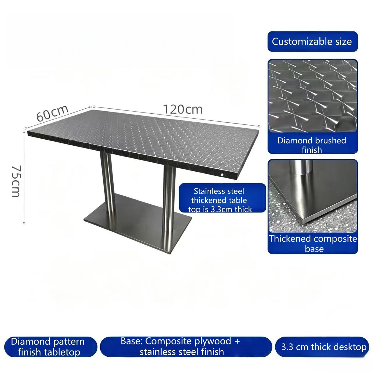 Mesa de 120*60*75cm de largo