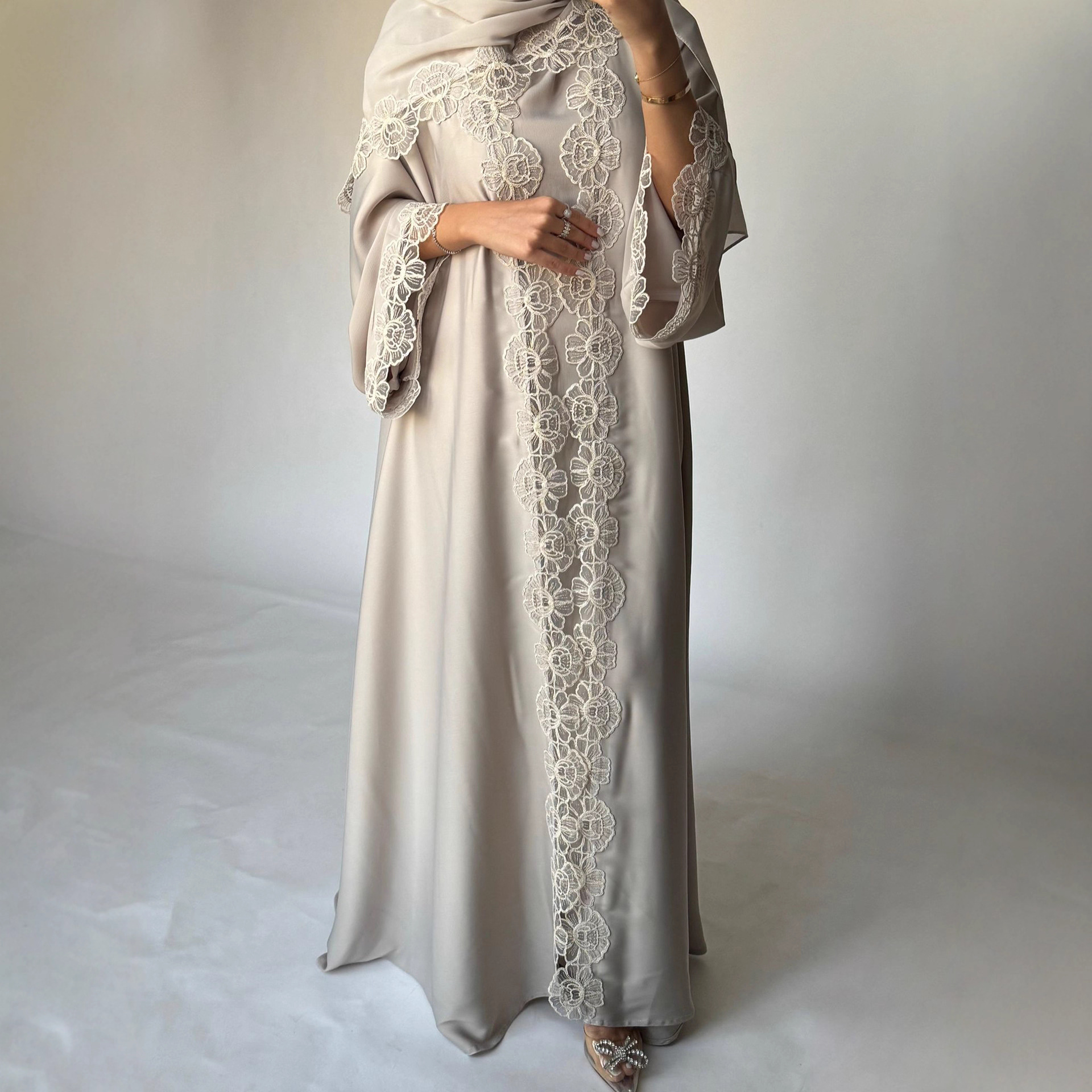 knee length dresses for ladies Lace Up Maxi Dress - Elasticized Fit