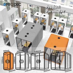 ห้องประชุมแบบพ็อดสำหรับ 6 คน ปรับแต่งได้ วัสดุไฟเบอร์กลาส โลหะ ไม้ สีดำ สีขาว พร้อมโทรศัพท์ - Product Image 5